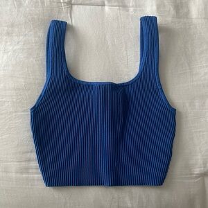 Blue Ribbed Babaton Croptop